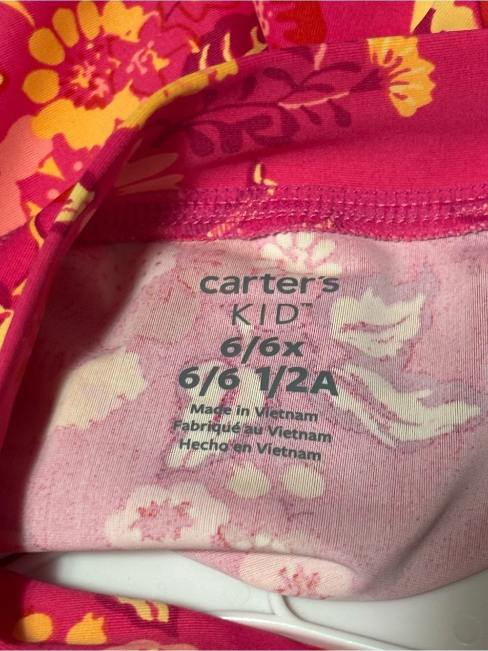 Carter's Girl’s  Pink Floral Swim Rashguard Top Size 6/6X